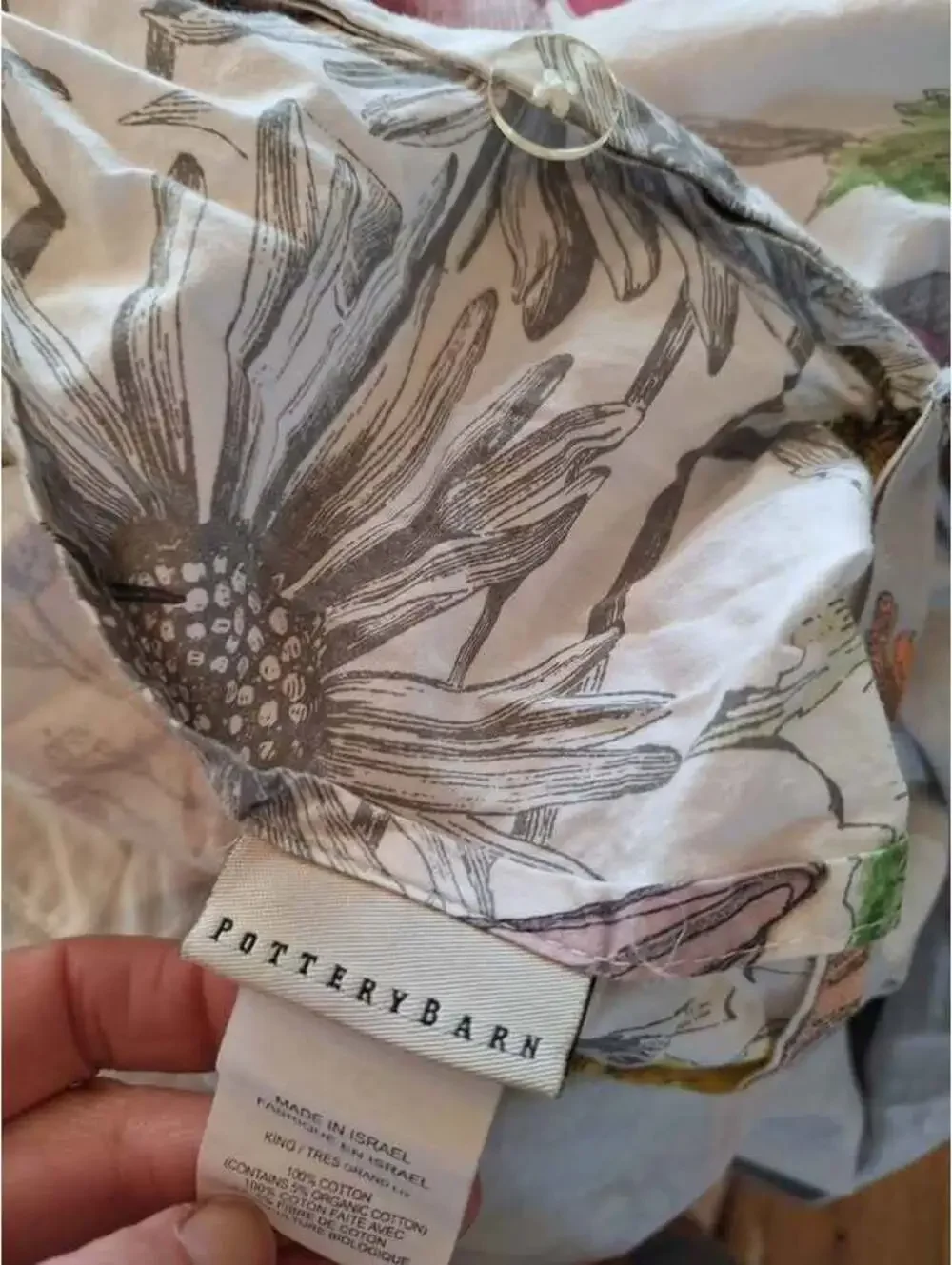 Pottery Barn duvet, birds, butterflies, floral, Queen size, $60, can ship!